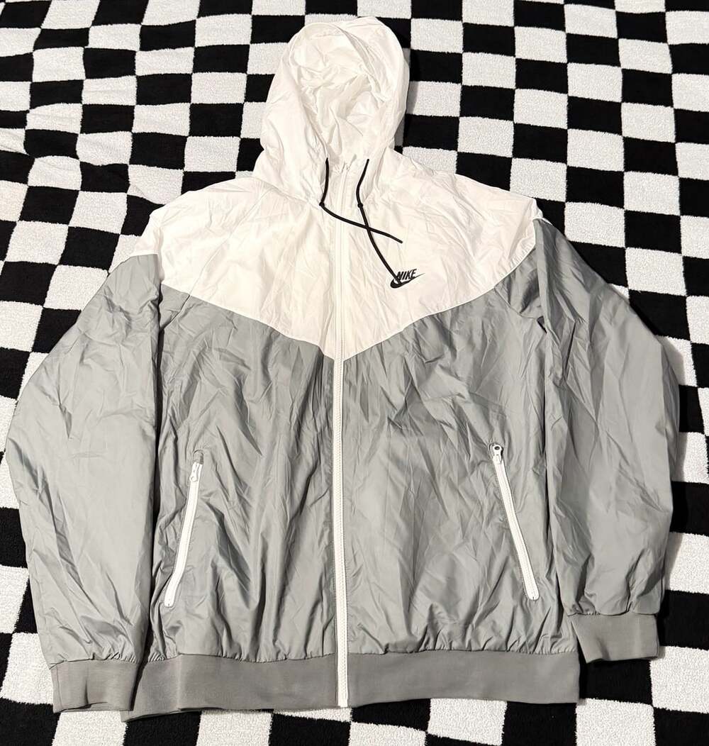 Nike Sportswear Windrunner Hooded Jacket Gray White XL